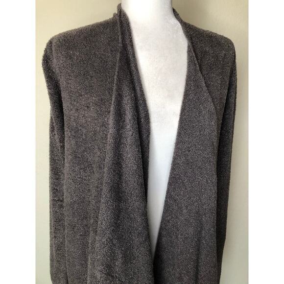 Barefoot Dreams Bamboo Chic Lite Calypso Taupe Open Front Cardigan S/M Cozy - Picture 10 of 12